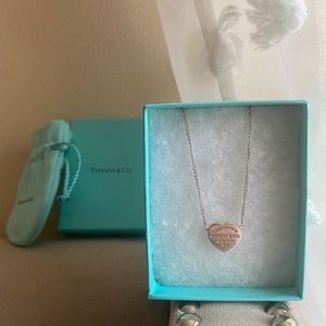 Authentic Tiffany & Co double chain tag necklace